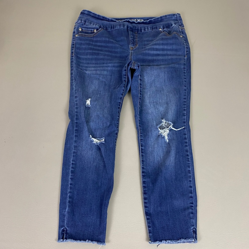 STITCHSTAR Jeans Women's Plus Size 2X Blue Mid Rise Skinny Distressed‎ Denim